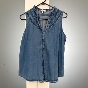 Maurices Blue Denim Sleeveless Blouse